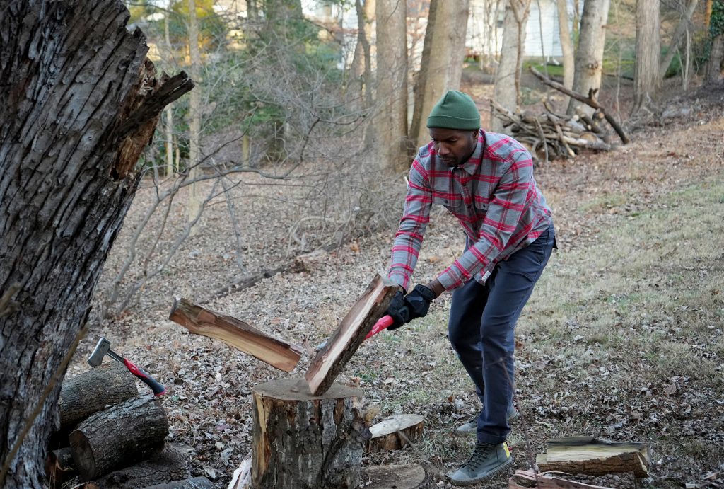 Man chopping wood